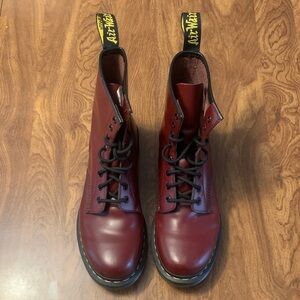Dr. Martens Burgundy Leather Boots